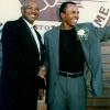 Hagler and Sugar Ray Leonard reunite in Canastota in 1997.