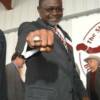 Hall of Famer Azumah Nelson proudly displays his Hall of Fame ring