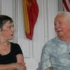 Promoters Lorraine and Don Chargin answer questions at a ringside chat