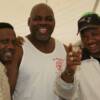 Pernell Whitaker, Iran Barkley and Marvelous Marvin Hagler pose for the cameras