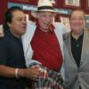 Hall of Famers Roberto Duran, Bert Randolph Sugar and Bob Arum by the Madison Square Garden display