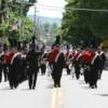 Marching bands line the parade route