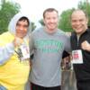 Ruben Olivares, "Irish" Micky Ward and Daniel Zaragoza prior to the start of the 5K race