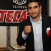 Erik "El Terrible" Morales puts a fist up at the Mexican Fiesta Night.