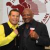 Hall of Famers Julio Cesar Chavez and Marvelous Marvin Hagler together in Canastota.