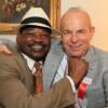Marlon "Magic Man" Starling lands a playful right hand on Hall of Fame promoter Wilfried Sauerland.