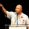 Ray Mercer talks to the capacity crowd at the Banquet of Champions