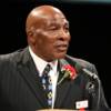 Heavyweight star Earnie Shavers addresses the crowd at the Banquet of Champions