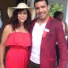 Grand marshal Rosie Perez and middleweight king Sergio Martinez pose for a photo before the Parade of Champions