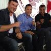 2014 Inductees - Joe Calzaghe, Oscar De La Hoya & Felix Trinidad ready for Opening Ceremony.