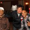 Champions (left to right) George Foreman, Ruben Olivares and Andre Ward pose for a photo in Canastota.