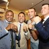 Champions (left to right) Felix Trinidad, Oscar De La Hoya, Lucian Bute and Joe Calzaghe put 'em up