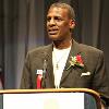"The Spinks Jinx" Michael Spinks addresses the Banquet of Champions crowd