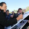 Roberto Duran signs autographs for fans