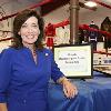 Lieutenant Governor of the State of New York Kathy Hochul  poses by the MSG boxing ring.