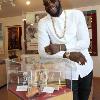 Deontay Wilder takes in the Hall of Fame's many exhibits. 