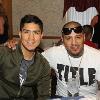 Jessie Vargas and Fernando Vargas enjoy time together in Canastota.