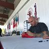 Kelly "The Ghost" Pavlik signs autographs following his Ringside Lecture on the Hall of Fame Grounds.