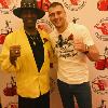 Light heavyweight champions past and present - Michael Spinks and current WBC titlist Oleksandr Gvozdyk at the Banquet of Champions at Turning Stone Resort Casino