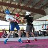 WBC 168-pound champion in recess David Benavidez (right) spars on the HOF Grounds