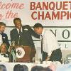 Bob Foster shares a laugh with fellow HOFer Muhammad Ali at the 1990 Banquet of Champions