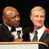 Hagler has fun with HOFer Jimmy Lennon Jr at Banquet of Champions