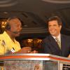 Brian Kenny interviews Hagler for ESPN during the 2004 HOF Weekend Fight Night at Turning Stone Resort Casino.