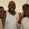 Pernell Whitaker, Iran Barkley and Hagler gather for a photo during HOF Weekend.