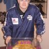 Hatton poses by Thomas (Hitman) Hearns trunks