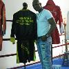 Bernard Hopkins by his robe and trunks displayed in the MSG ring