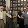 Members of the Class of 2009 (left to right) - Larry Merchant, McIlvanney, Orlando Canizales, Bobby Goodman and Brian Mitchell by the Hall of Fame Wall.