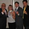 Promoter Burchfield and headliner Martin join Canastota Mayor Todd Rouse and Hall director Ed Brophy.