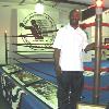 Patterson poses on the MSG boxing ring apron. He fought  in the ring as an amateur and professional, including his first bout with Arturo Gatti.