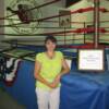 Margie D’Ambrosio – Ropers pictured by the MSG ring that her grandfather Lou Ambers boxed in 15 times.