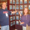 Kenneth and Lisa Keller from Danbury, CT by Ray Arcel's plaque on the Hall of Fame Wall. Arcel is Kenneth's great uncle. 
