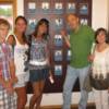 From left to right – Marvin, Carina, Kirsten and Dirk Wilke and Irmgaard Maring – all from Germany – pose by the plaque of 2010 Hall of Famer Wilfried Sauerland.