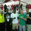 (left to right) Harold Lederman, Albert Bell, Erickson Lubin, Micky Ward and Dennis Galarza enjoy Hall of Fame on fight day